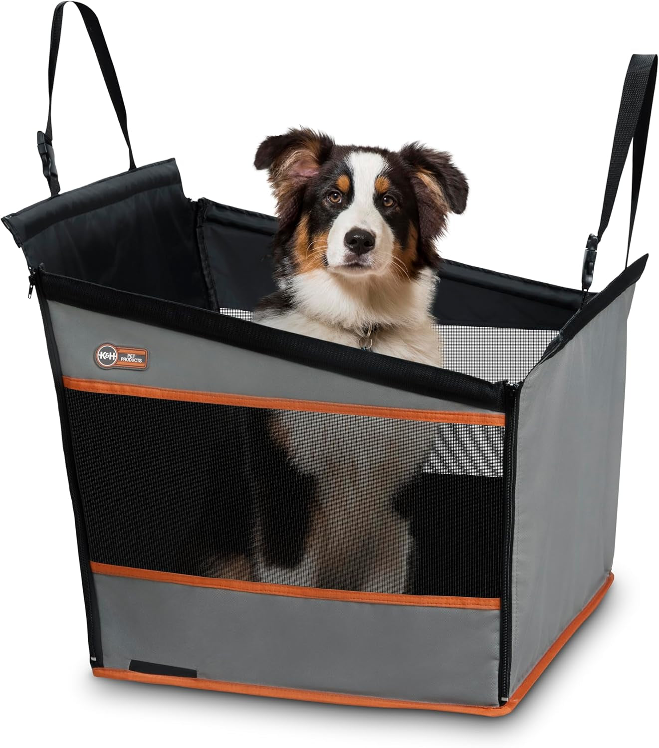 Buckle N Go Dog Car Seat for Large Dogs, Waterproof Fabric, Breathable Mesh Sides, Adjustable Seat Belt Leash, Carseat for Medium to Large Pets, Car Seat Cover - 21 X 19 X 19In