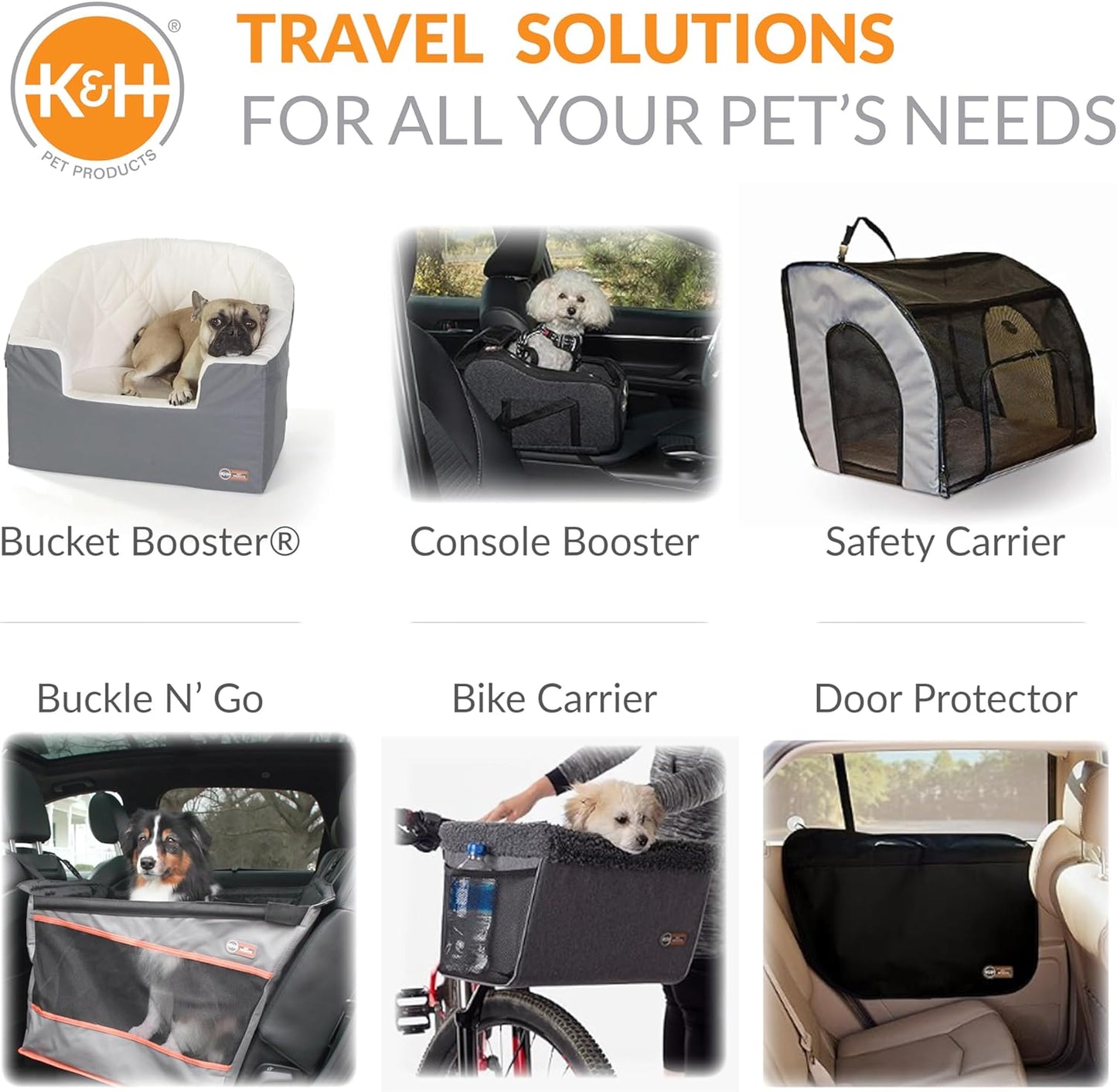 Buckle N Go Dog Car Seat for Large Dogs, Waterproof Fabric, Breathable Mesh Sides, Adjustable Seat Belt Leash, Carseat for Medium to Large Pets, Car Seat Cover - 21 X 19 X 19In