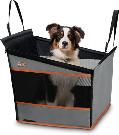 Buckle N Go Dog Car Seat for Large Dogs, Waterproof Fabric, Breathable Mesh Sides, Adjustable Seat Belt Leash, Carseat for Medium to Large Pets, Car Seat Cover - 21 X 19 X 19In