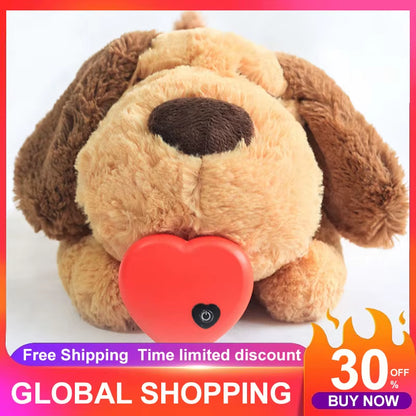 Puppy Heartbeat Soothing Hug Toy Dog Heating Plush Doll Pet Comfortable Behavioral Training Play Aid Tool Anxiety Relief Sleep