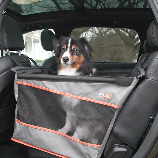 Buckle N Go Dog Car Seat for Large Dogs, Waterproof Fabric, Breathable Mesh Sides, Adjustable Seat Belt Leash, Carseat for Medium to Large Pets, Car Seat Cover - 21 X 19 X 19In